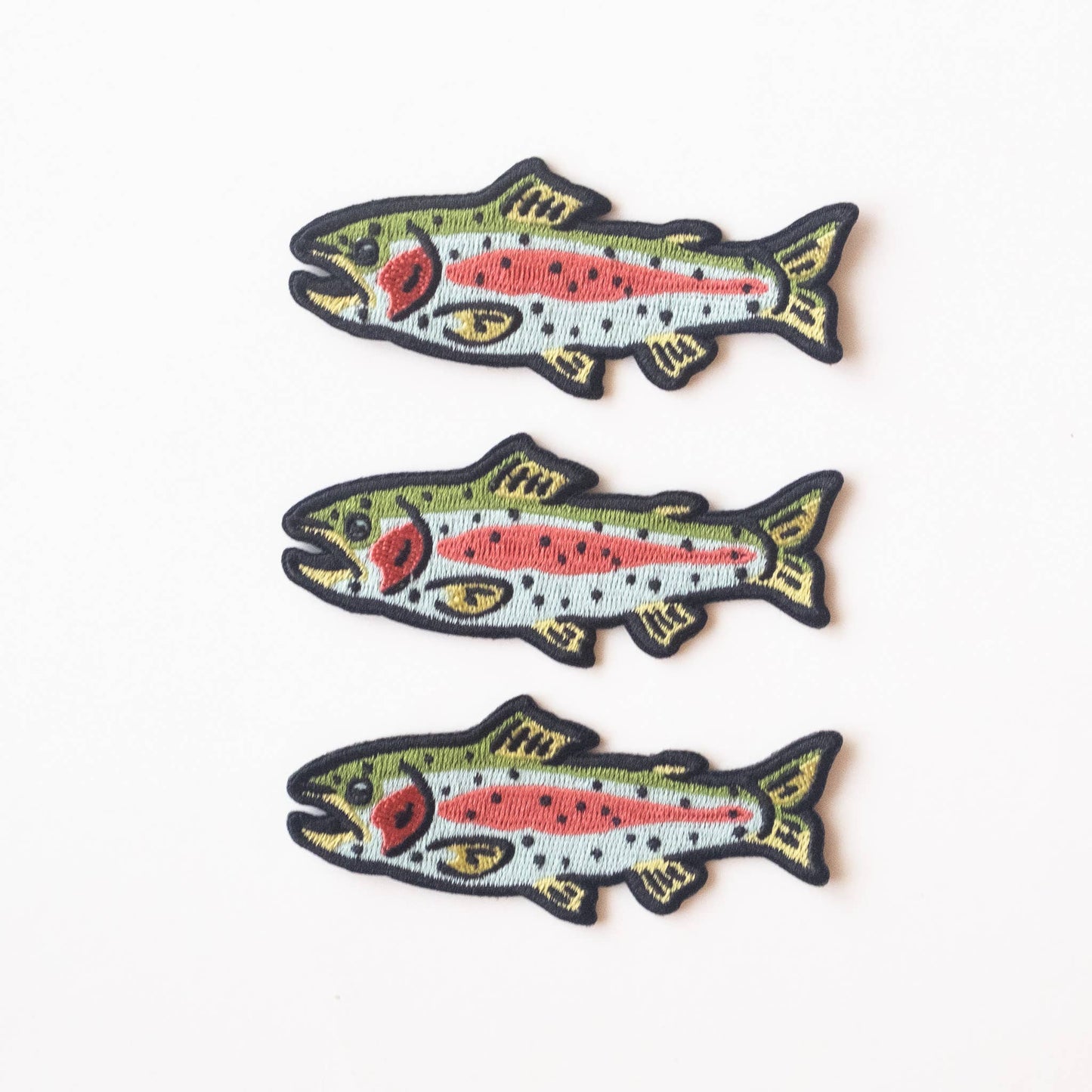 Union Made - Rainbow Trout Embroidered Iron on Patch