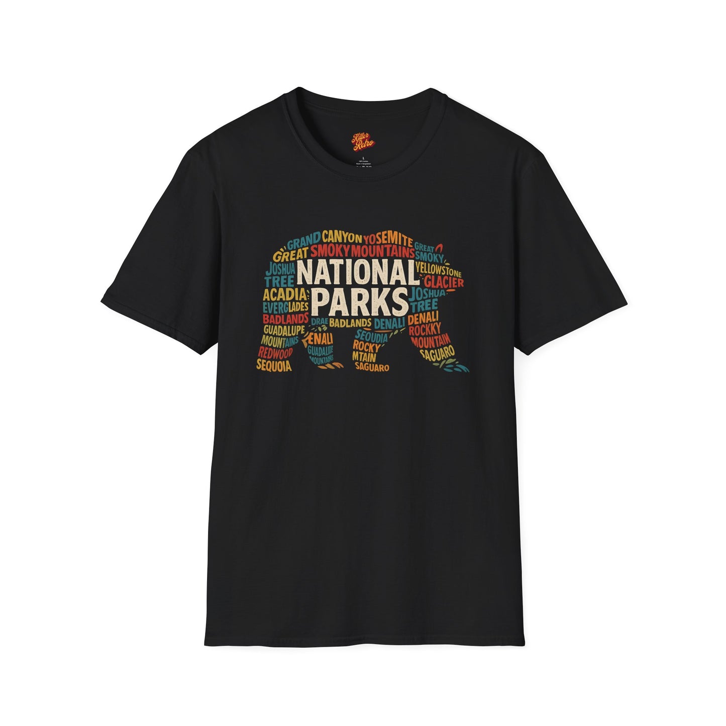 Retro National Parks Bear Graphic T-Shirt - Nature Lover Apparel