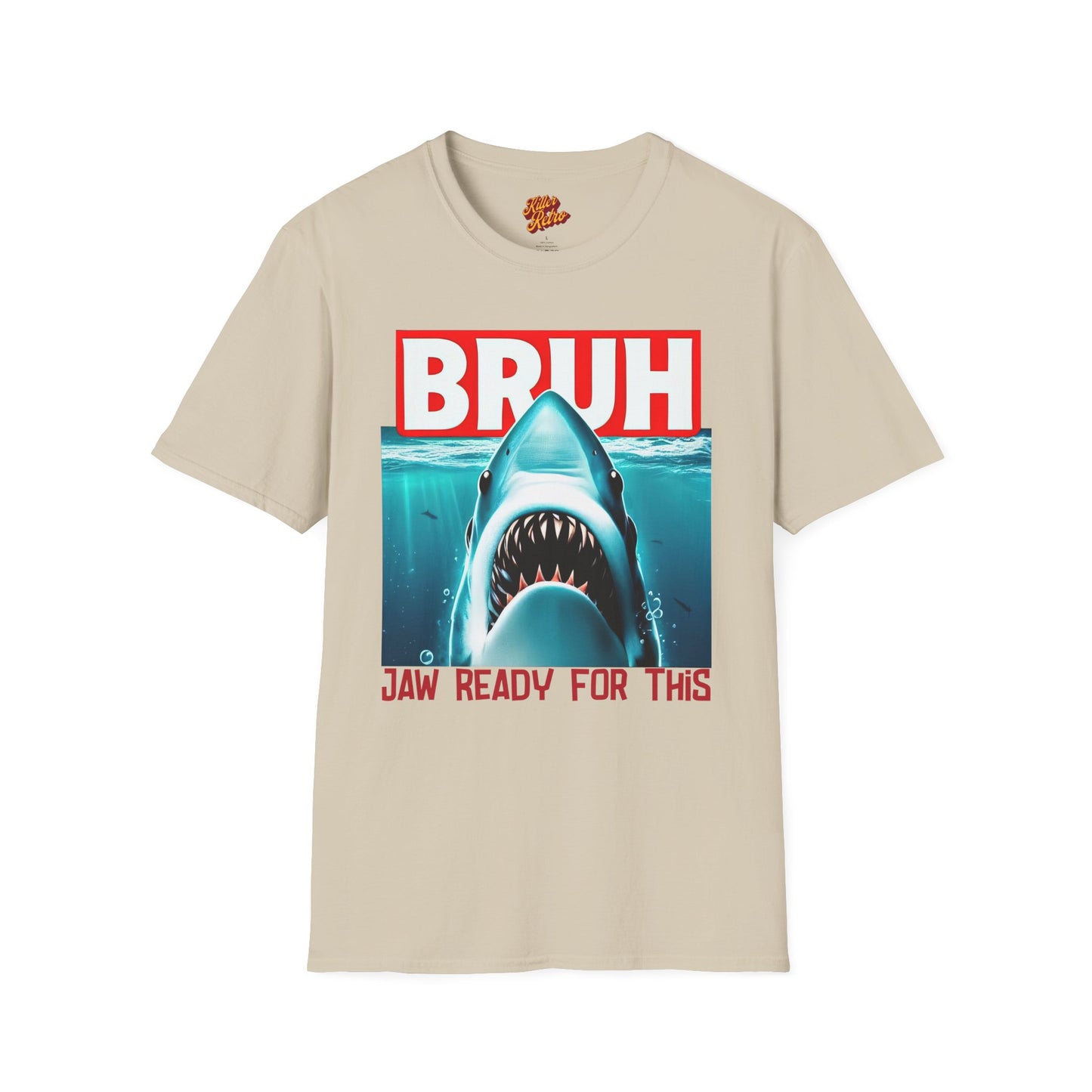 Funny Jaw-Ready Shark T-Shirt. Casual Humor Shirt