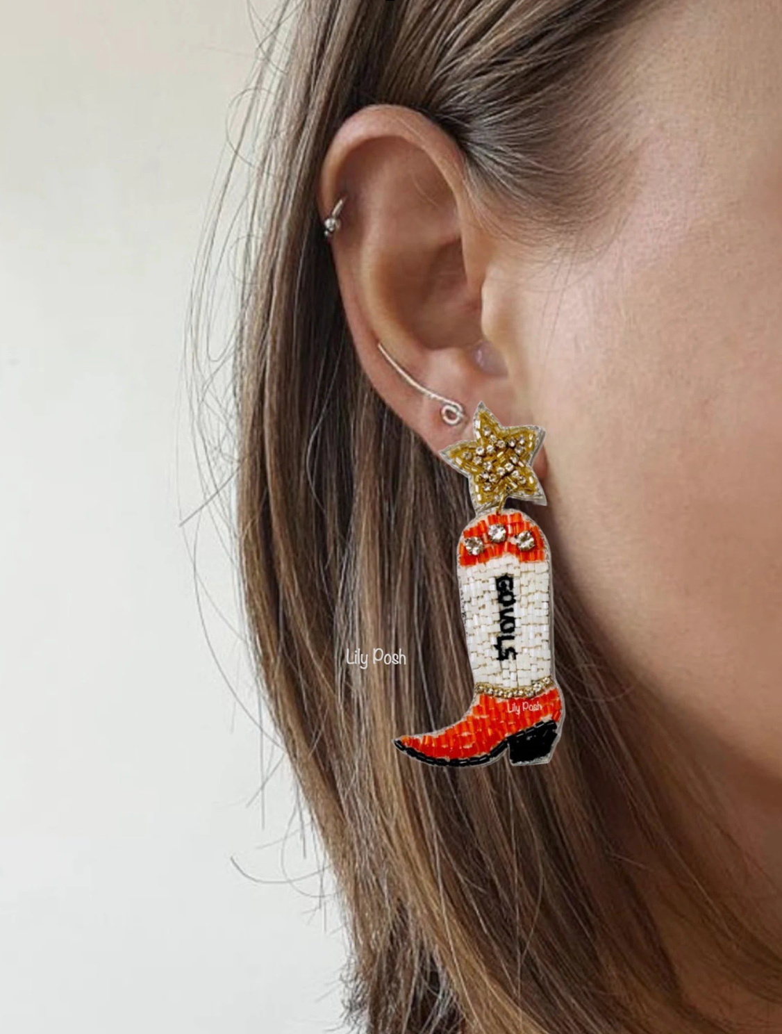 Lily Posh - Tennessee VOLS Football Game Day Cowboy Boots Earring