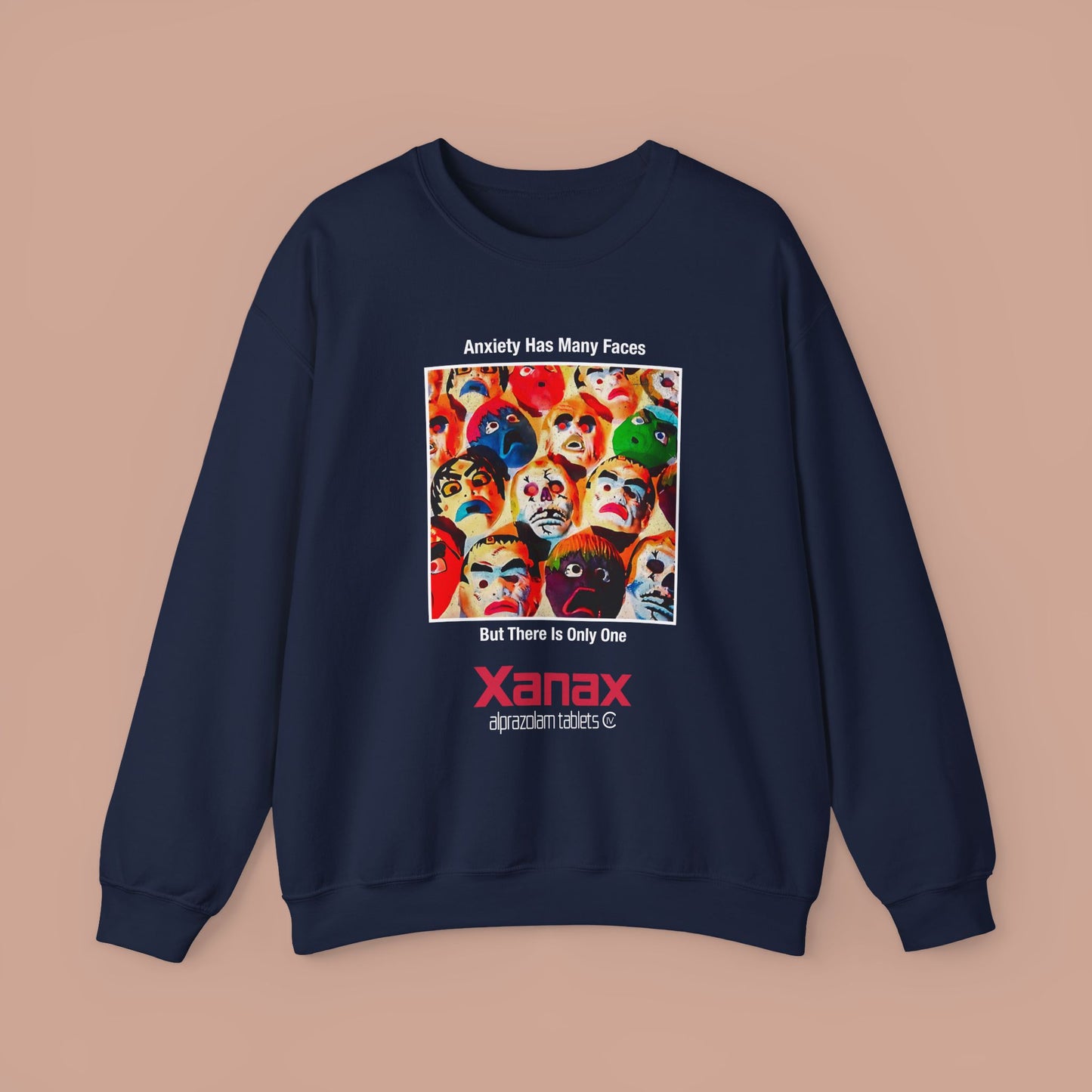 Anxiety Has Many Faces Retro Xanax Sweatshirt