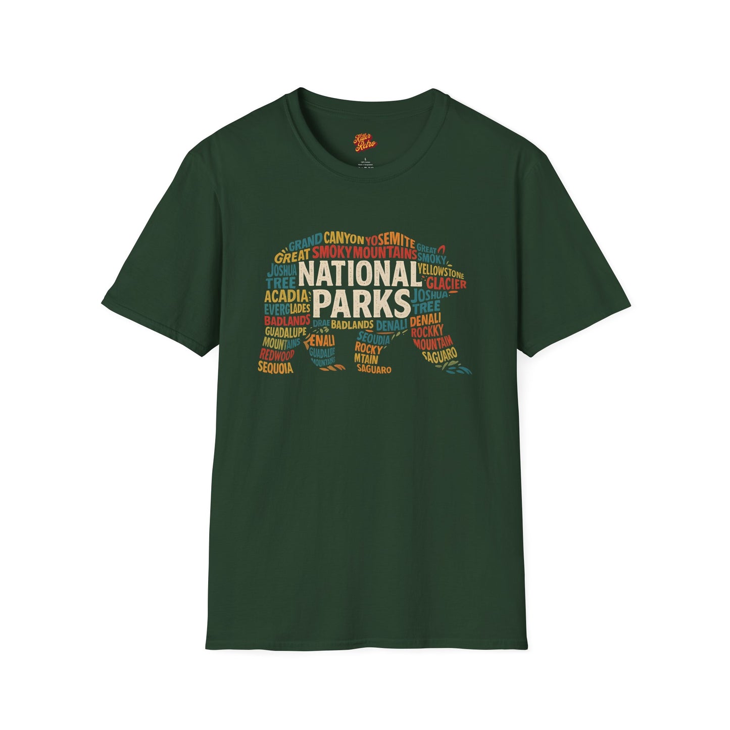 Retro National Parks Bear Graphic T-Shirt - Nature Lover Apparel