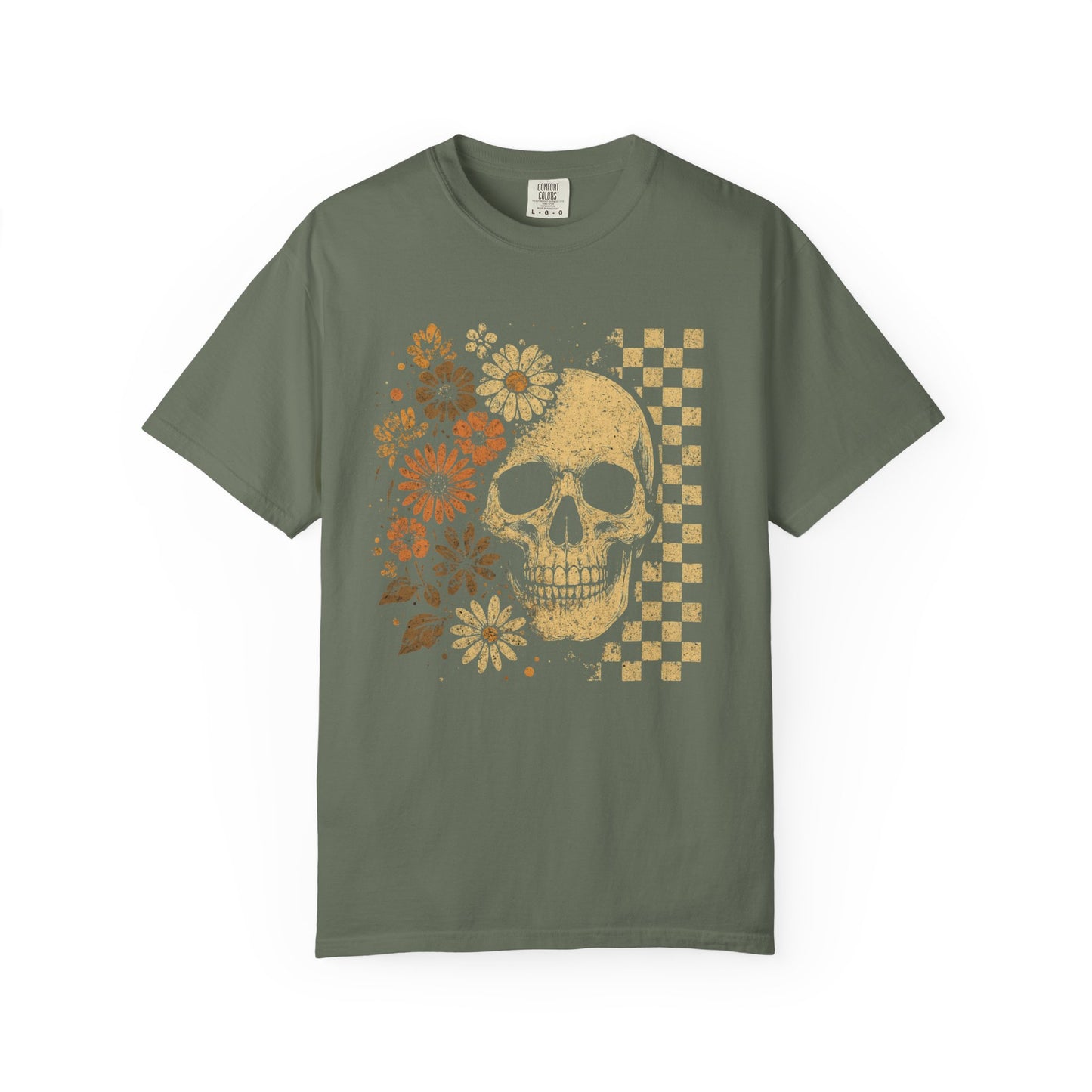 Skull Floral Graphic Tee | Vintage Aesthetic T-Shirt for Halloween