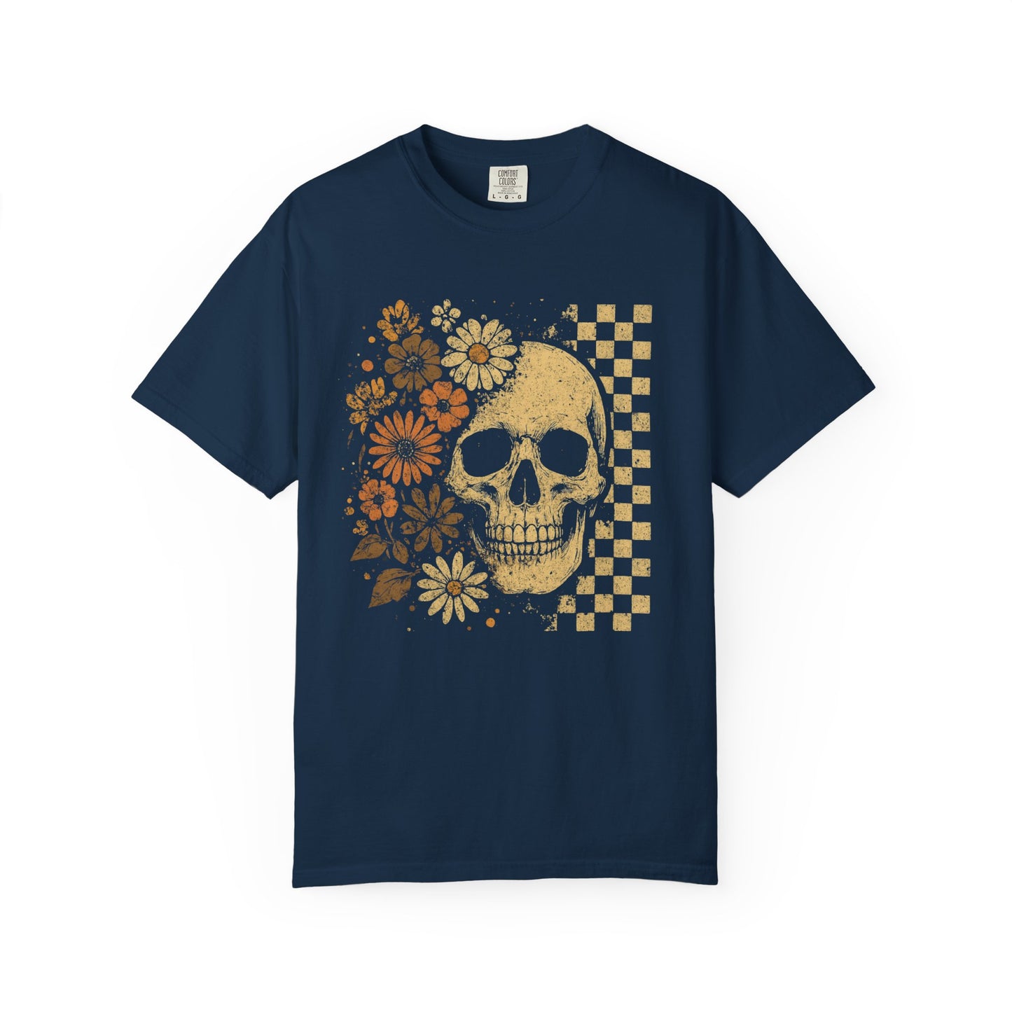 Skull Floral Graphic Tee | Vintage Aesthetic T-Shirt for Halloween