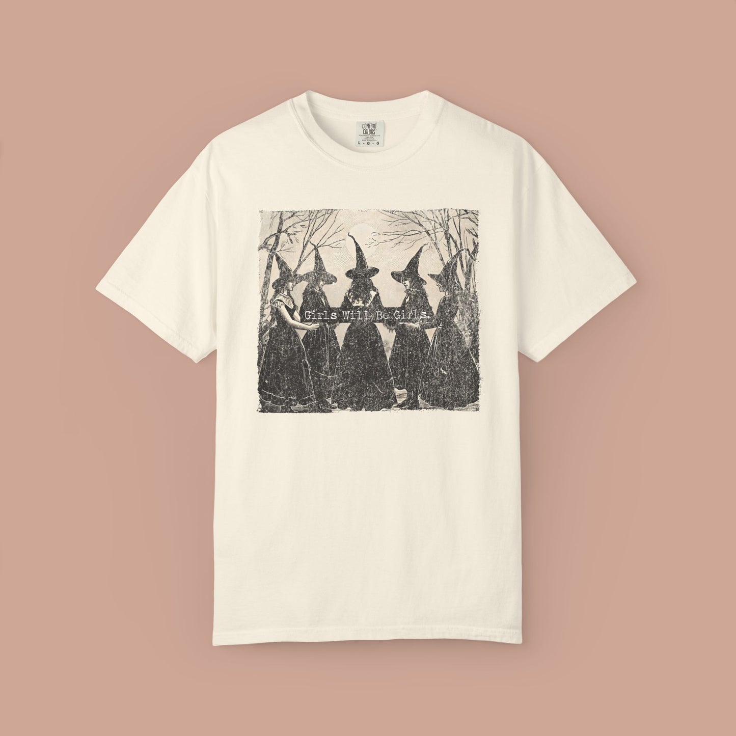 Girls Will Be Girls Vintage Halloween Witch T-shirt.