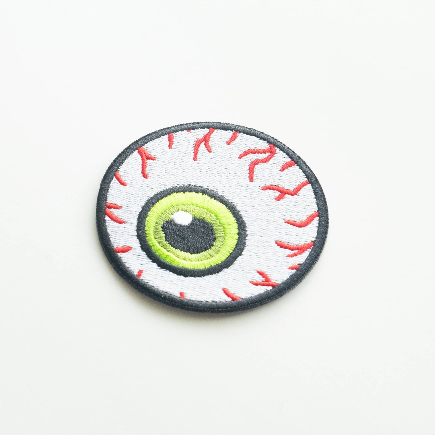 Union Made - Green Eyeball - Embroidered Iron on Patch