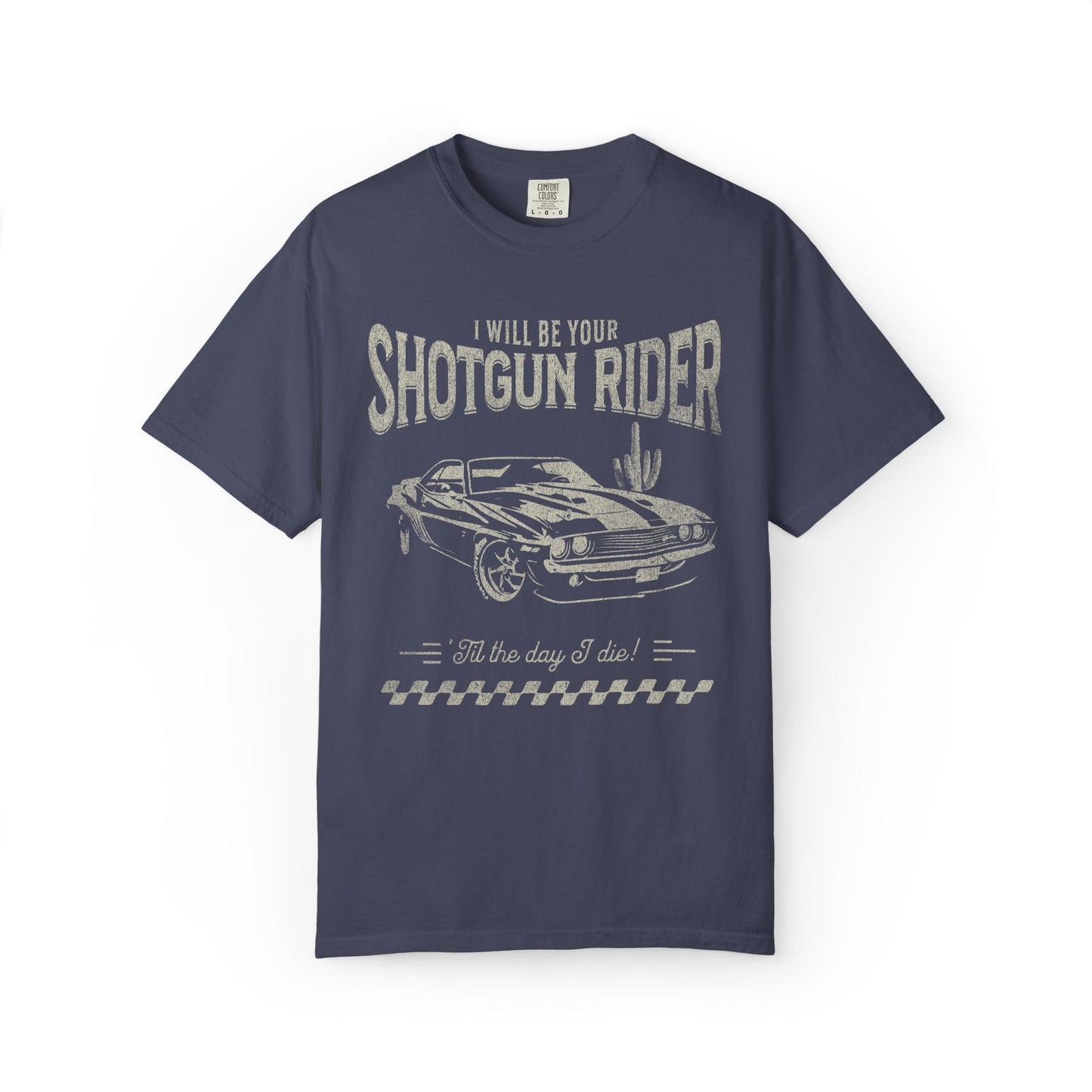 Shotgun Rider Retro Unisex Graphic Tee, Road Trip Shirt