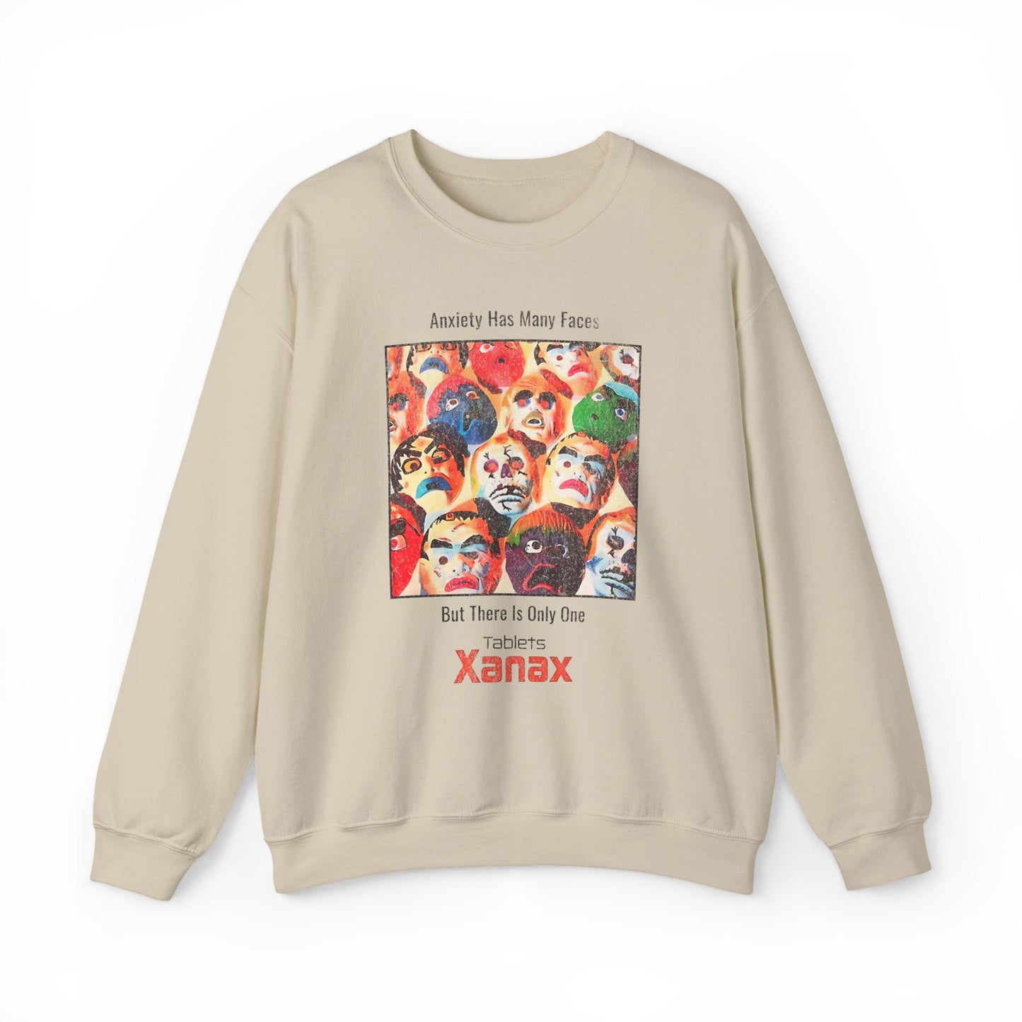 Anxiety Has Many Faces Retro Xanax Sweatshirt