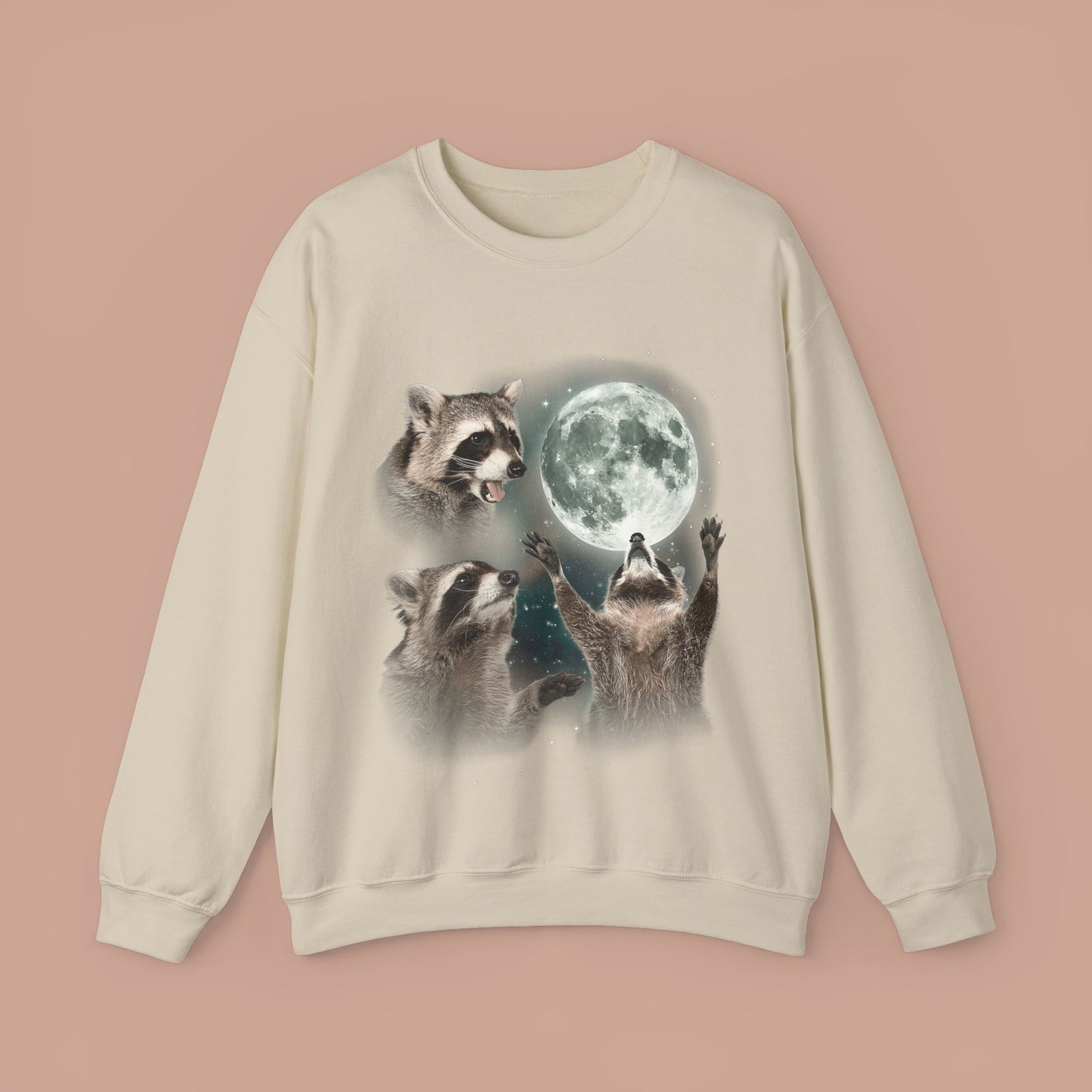 Vintage Three Raccoons Moon Retro Sweatshirt