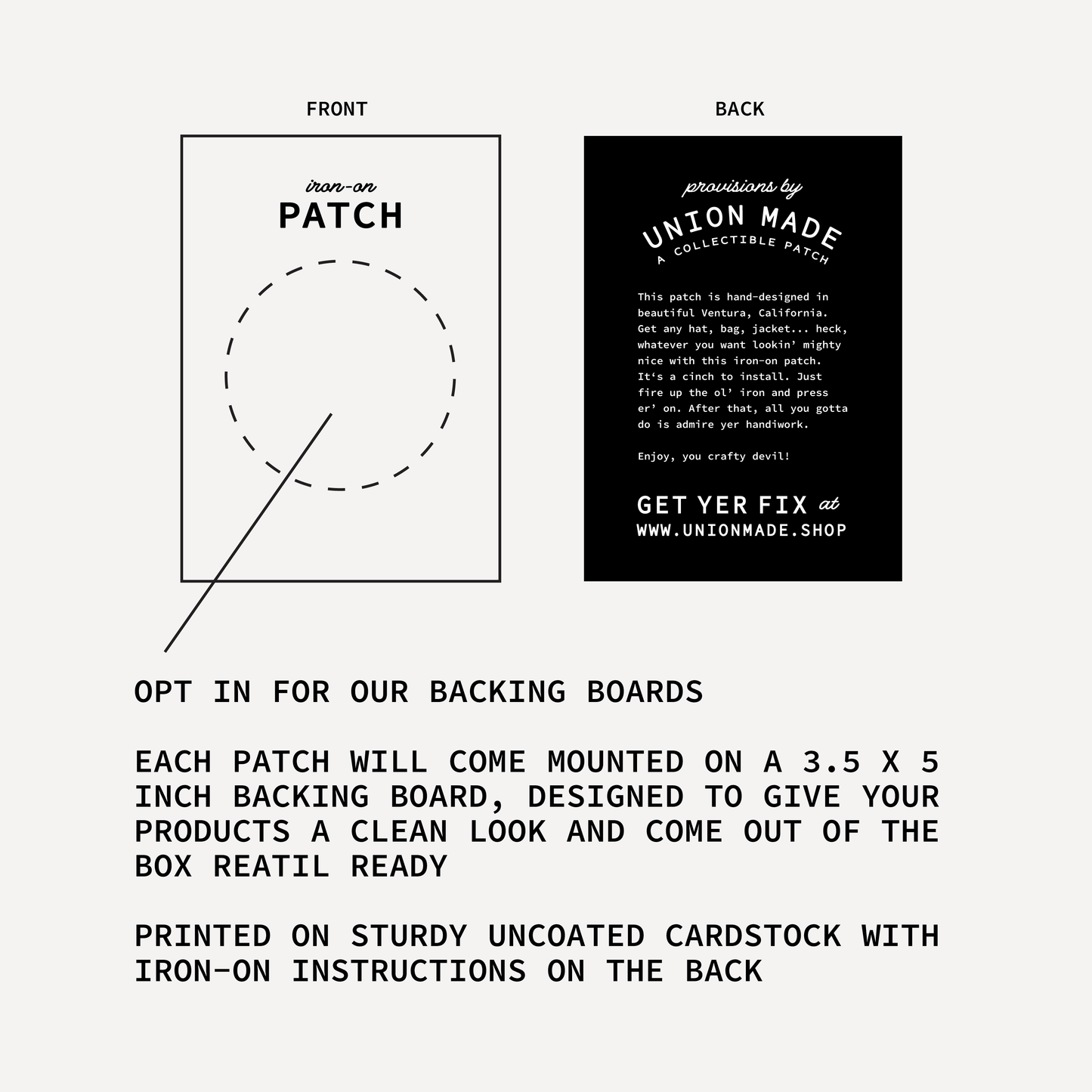 Union Made - Wishing I Was Fishing Embroidered Iron on Patch