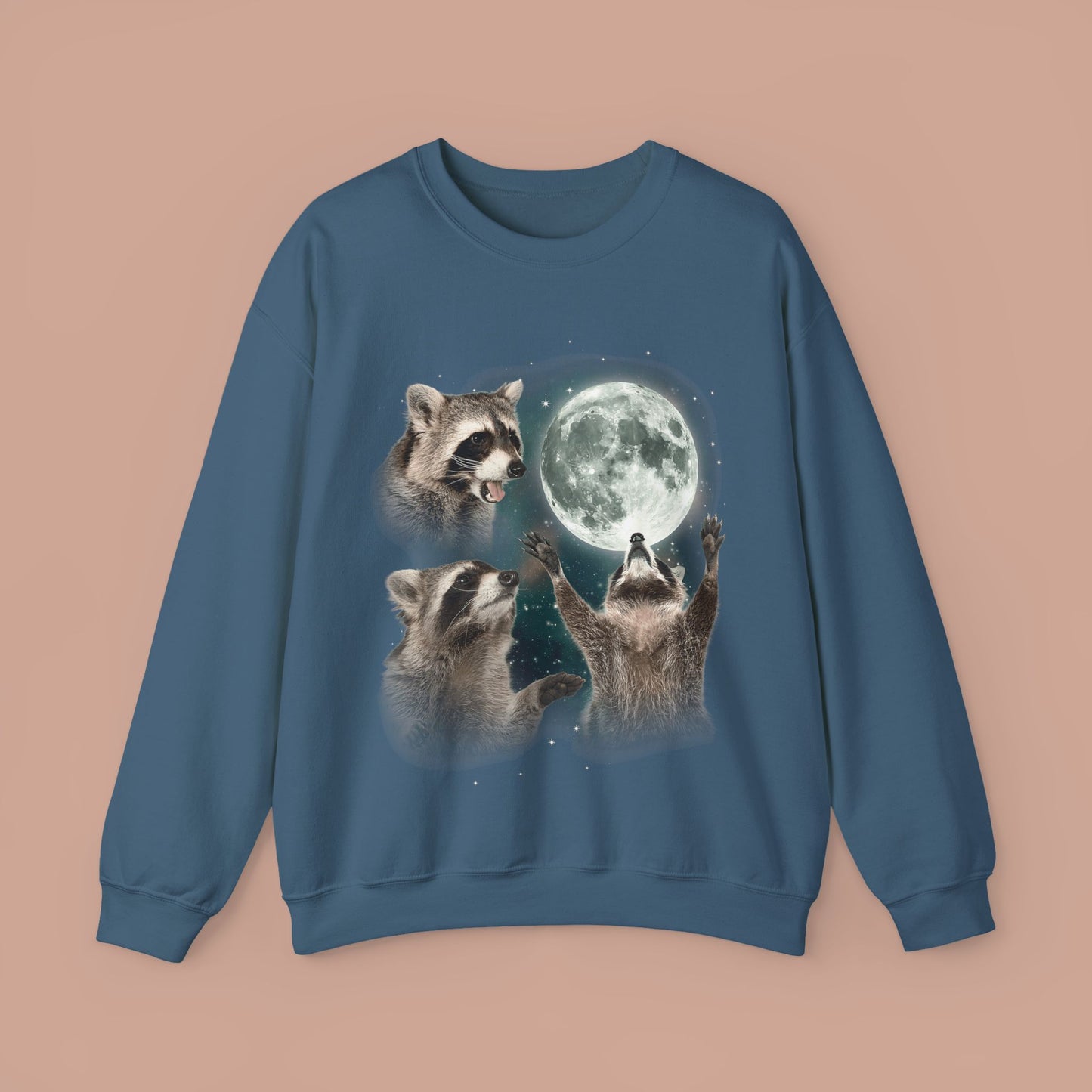 Vintage Three Raccoons Moon Retro Sweatshirt