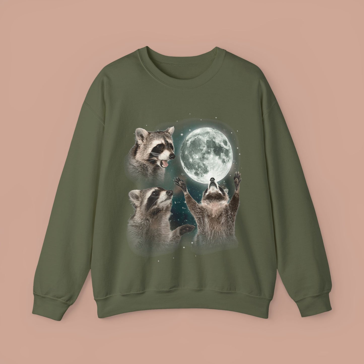 Vintage Three Raccoons Moon Retro Sweatshirt