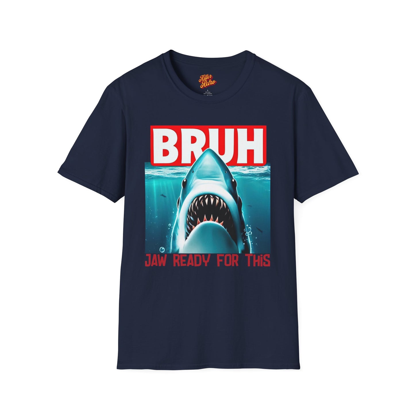 Funny Jaw-Ready Shark T-Shirt. Casual Humor Shirt