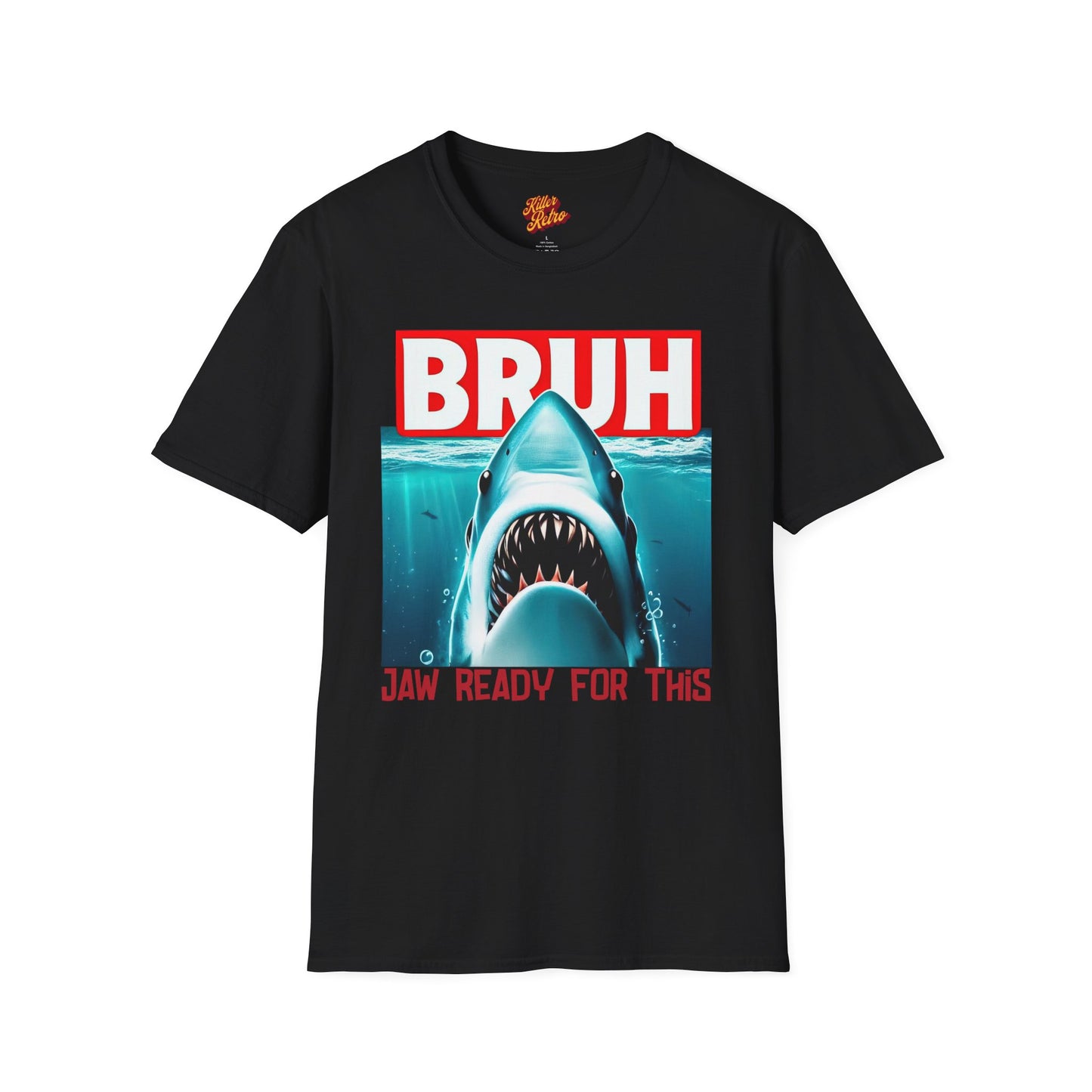 Funny Jaw-Ready Shark T-Shirt. Casual Humor Shirt