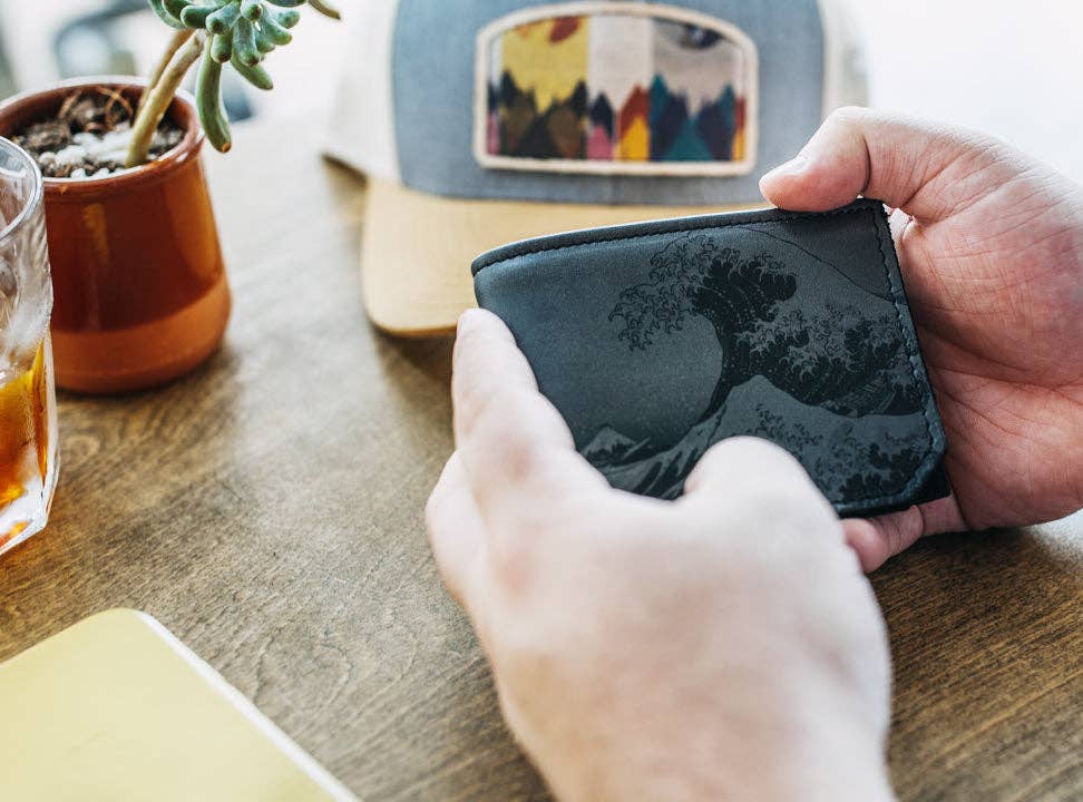 backerton - Faded Mountains - Printmaker Leather Wallet