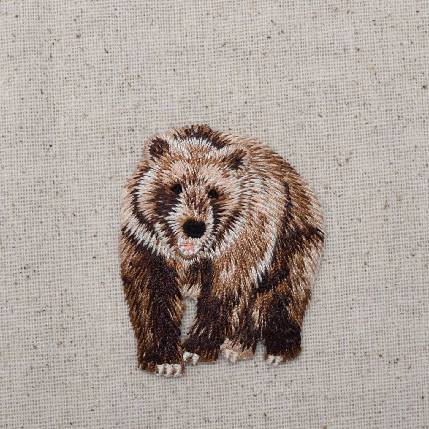 Wholesale Applique - Brown Grizzly Bear, Animals, Embroidered, Iron on Patch