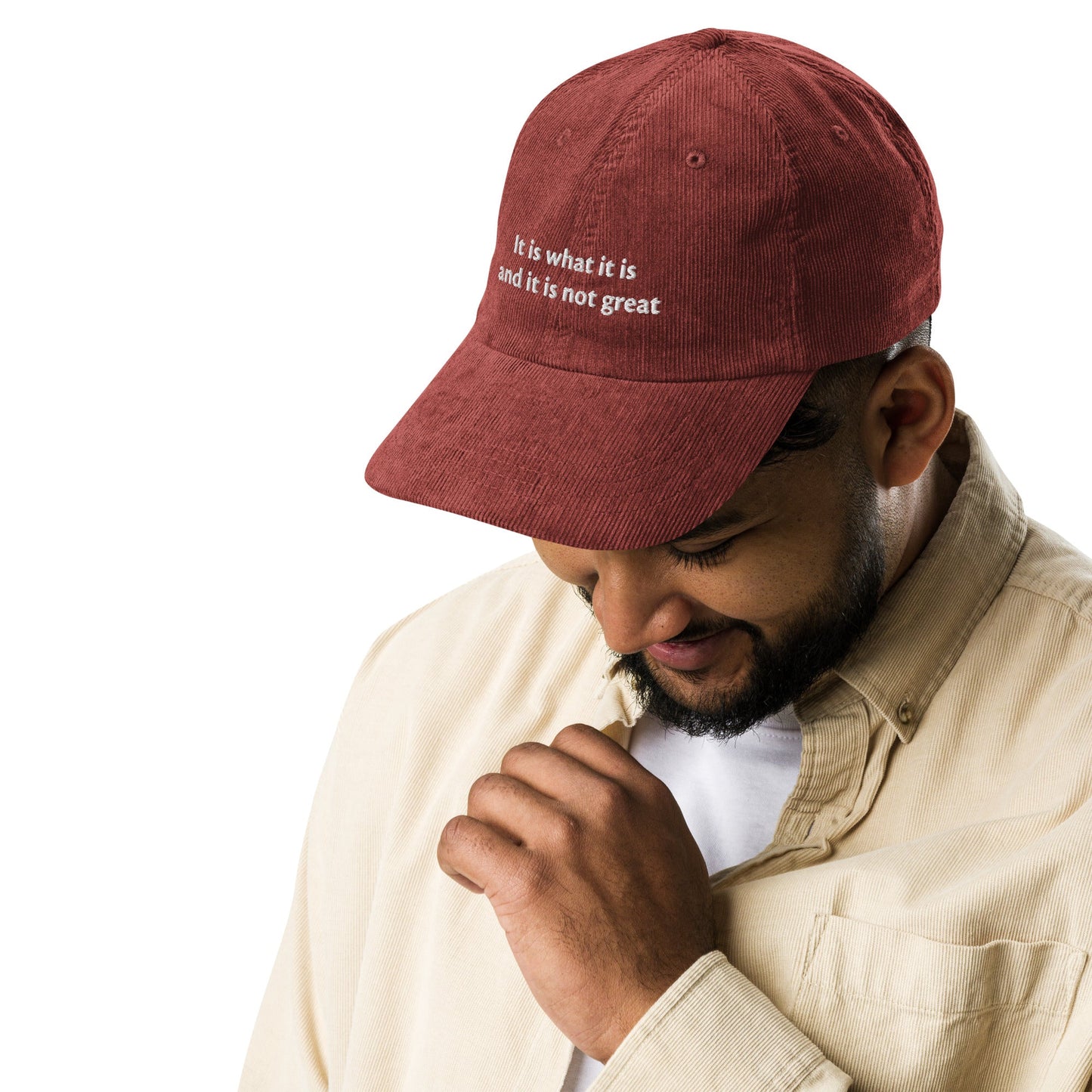 It Is What It Is Embroidered Vintage Corduroy Cap - KILLER RETRO