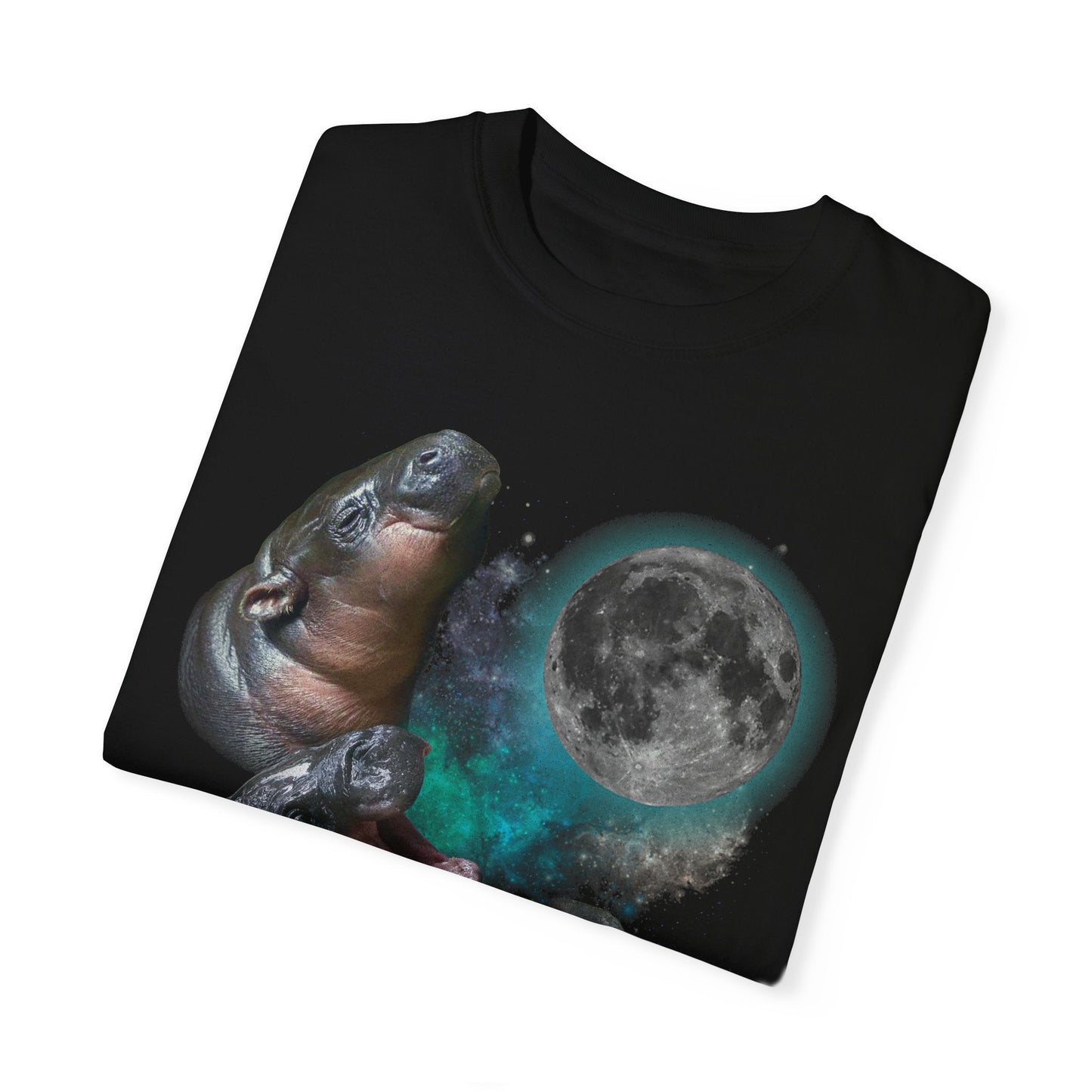 Three Moo Deng Howling At Moon Retro T-shirt. - KILLER RETRO