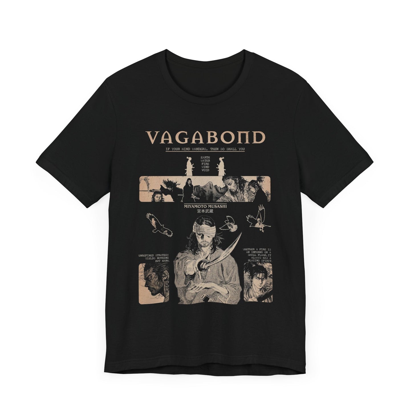 Vagabond Manga Graphic Tee. Unisex Retro T-shirt. Gift for Manga, Anime Lovers - KILLER RETRO