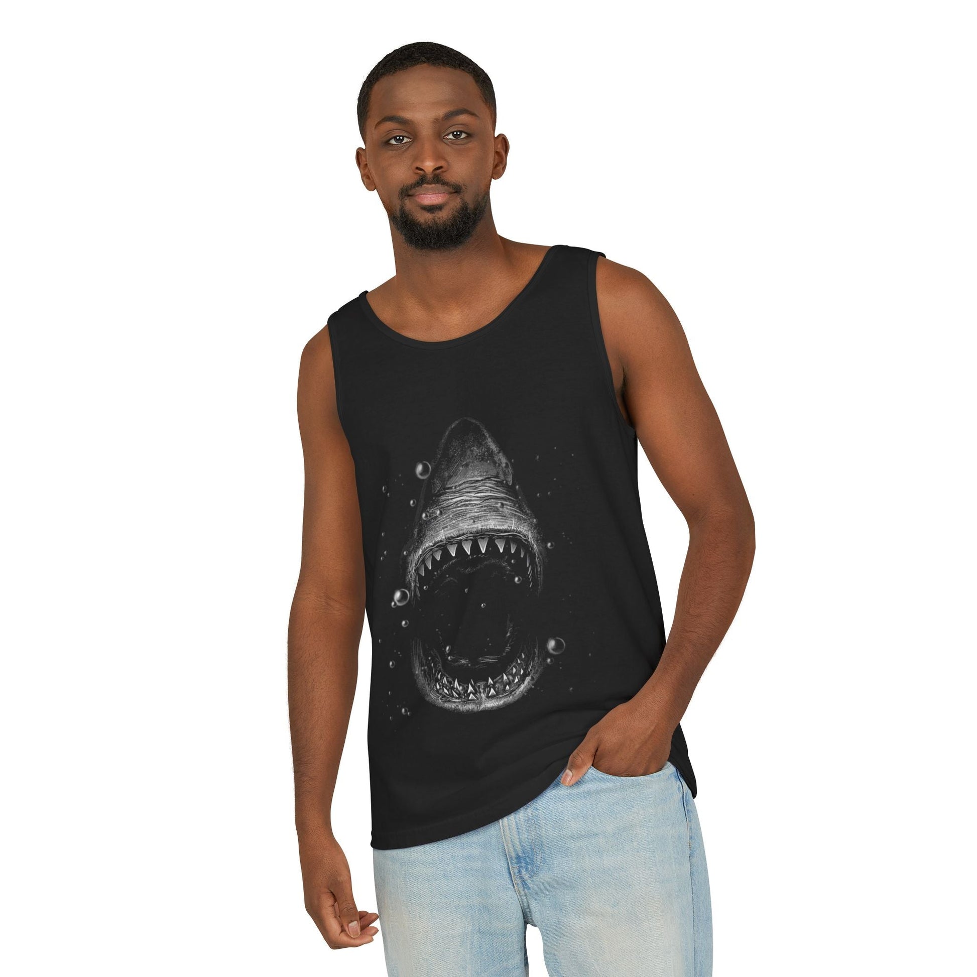 Vintage Shark Washed Tank Top - KILLER RETRO