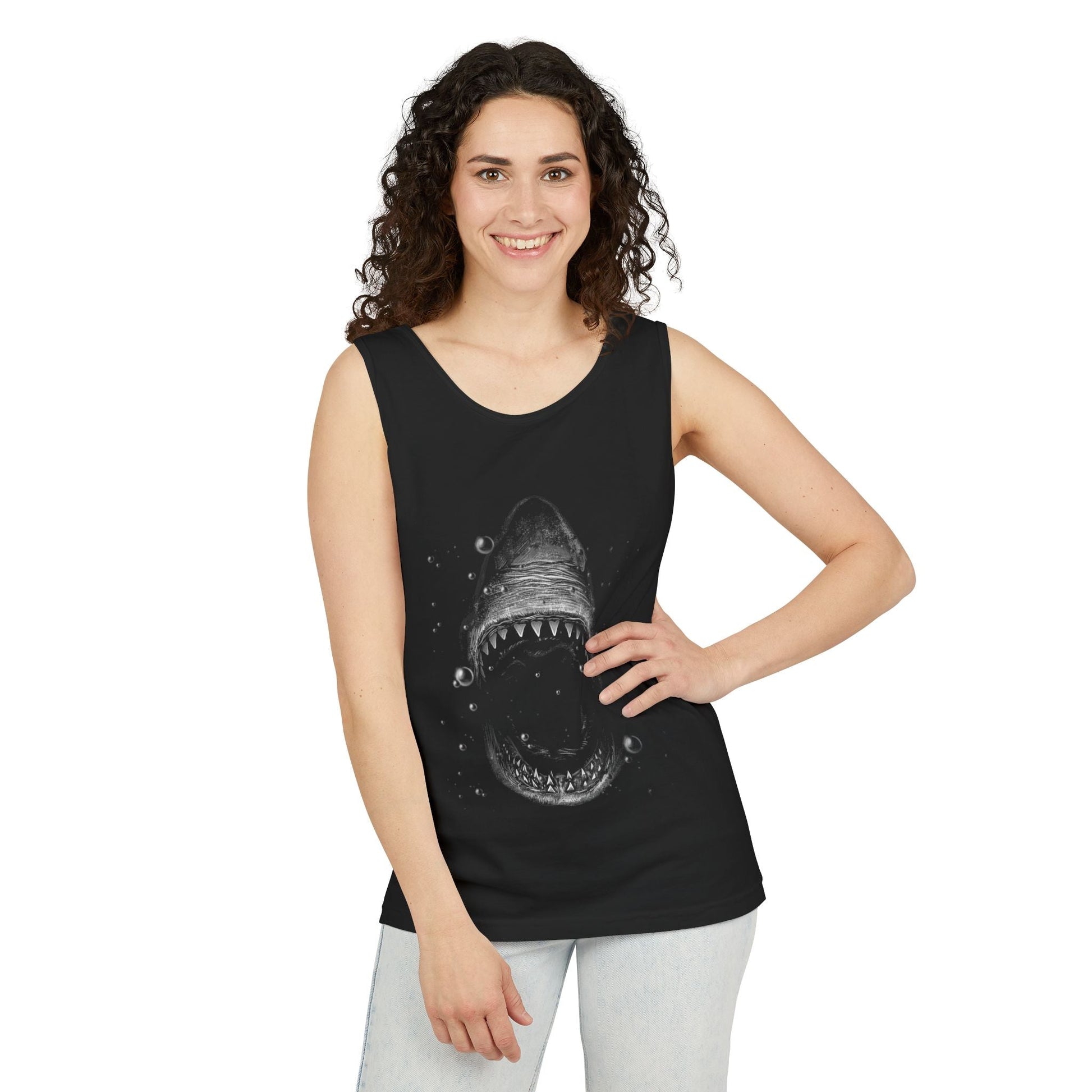 Vintage Shark Washed Tank Top - KILLER RETRO