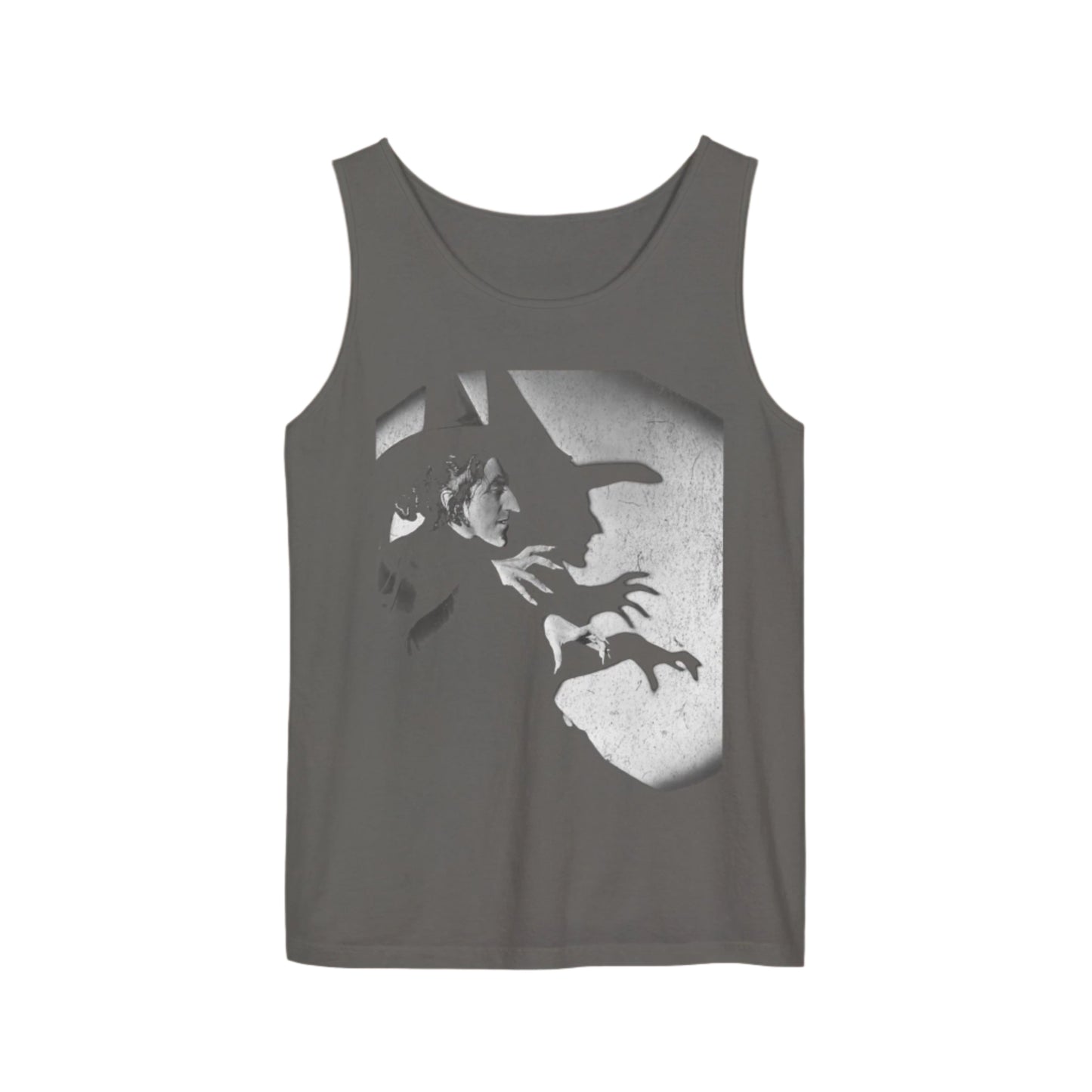 Vintage Wicked Witch Horror Graphic Washed Tank Top, Comfort Colors, Unisex Summer Wear, Wizard Of Oz, Gift for Movie Buffs, Witch Shadow - KILLER RETRO