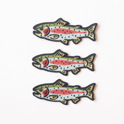 Union Made - Rainbow Trout Embroidered Iron on Patch