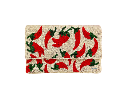 Lily Posh - Chili Pepper Clutch Crossbody Beaded Bag Cayenne Lily Posh
