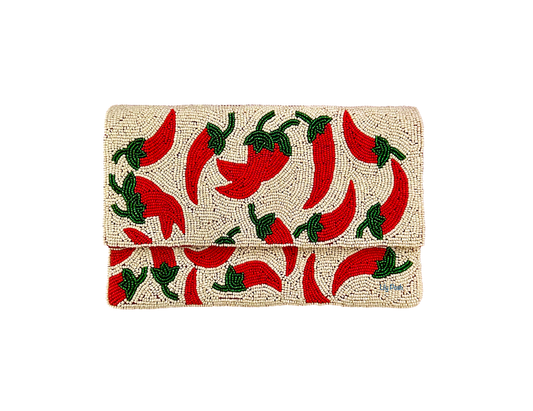 Lily Posh - Chili Pepper Clutch Crossbody Beaded Bag Cayenne Lily Posh