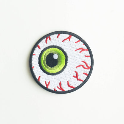 Union Made - Green Eyeball - Embroidered Iron on Patch