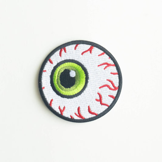 Union Made - Green Eyeball - Embroidered Iron on Patch