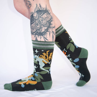 FootClothes LLC - Fanciful Fairies Crew Socks
