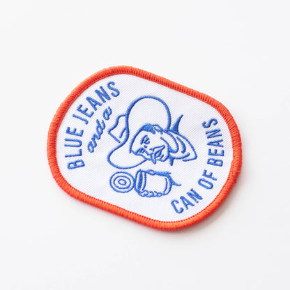 Union Made - Blue Jeans and a Can of Beans Embroidered Iron on Patch