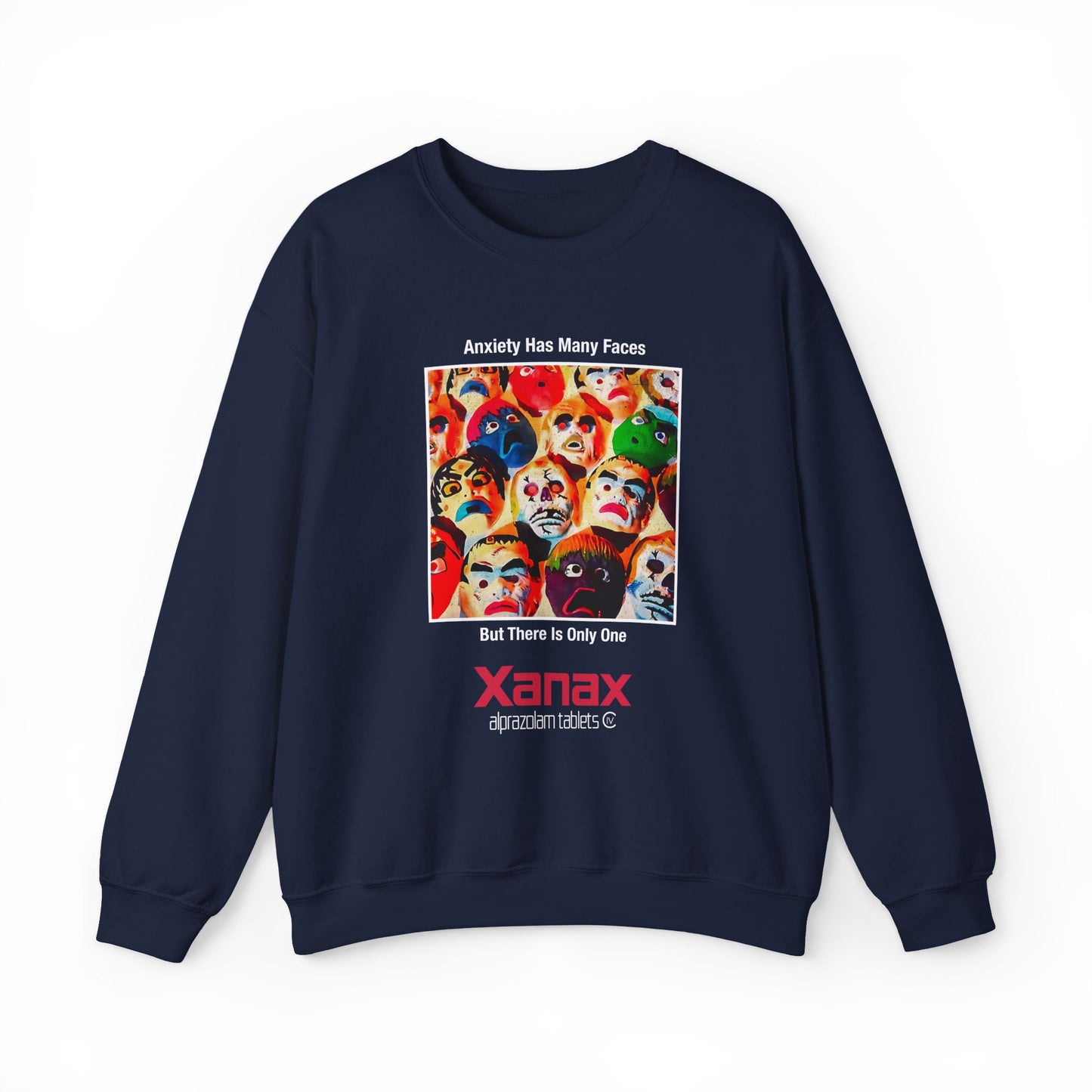 Anxiety Has Many Faces Retro Xanax Sweatshirt