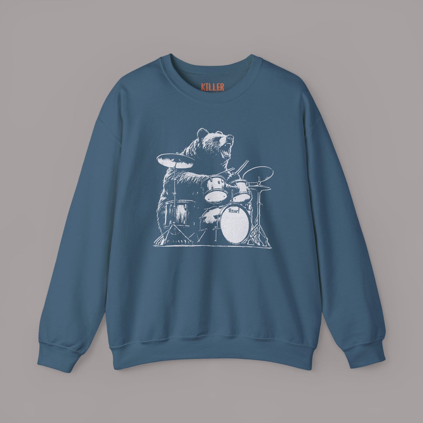 Drumming Bear Vintage Graphic Sweatshirt
