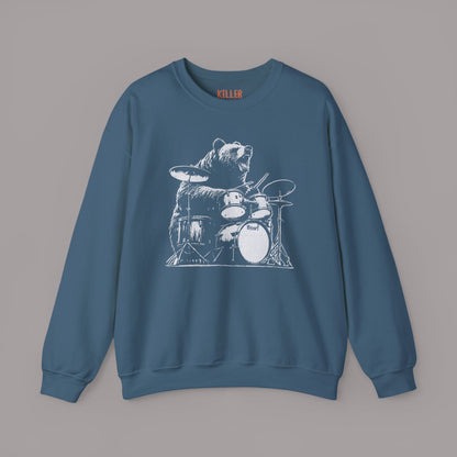 Drumming Bear Vintage Graphic Sweatshirt