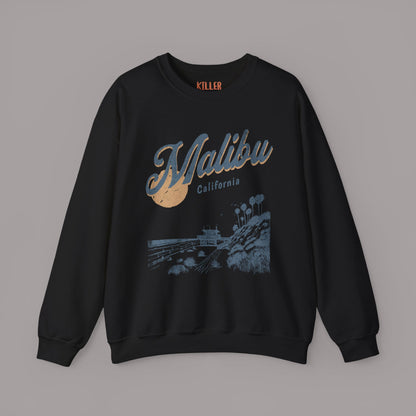 Malibu California Vintage Beach Sunset Graphic Sweatshirt