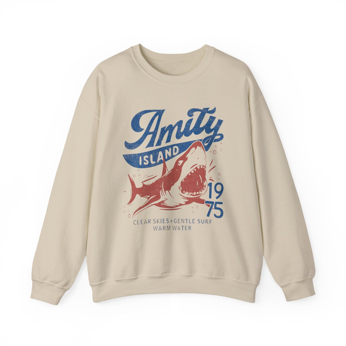 Jaws Inspired Amity Island Shark Crewneck Sweatshirt