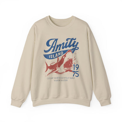Jaws Inspired Amity Island Shark Crewneck Sweatshirt
