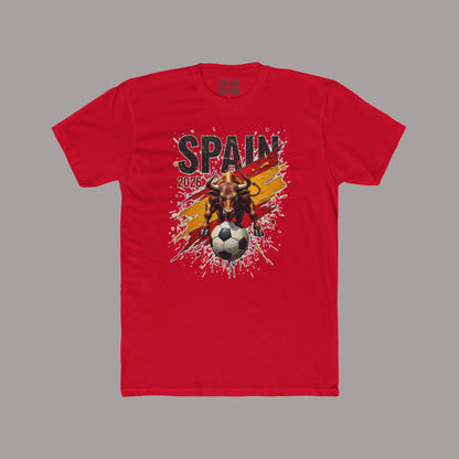 Spain 2026 Soccer Tee – Bull & Ball Spanish Flag Football T‑Shirt