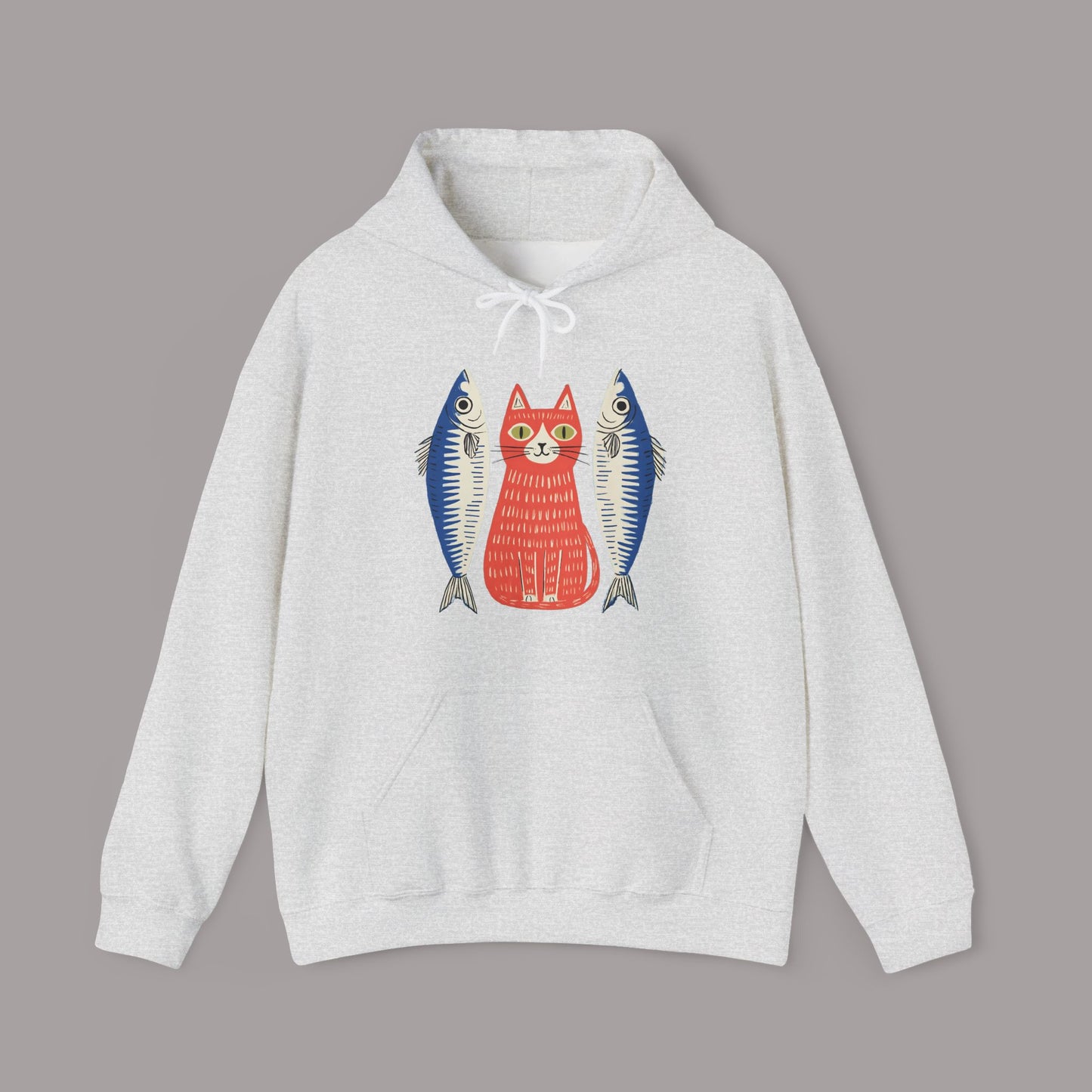 Retro Cat & Sardines Hoodie