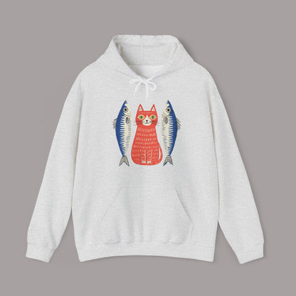Retro Cat & Sardines Hoodie