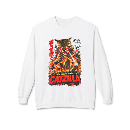 Catzilla Crewneck Sweatshirt – Retro Kaiju Cat Graphic