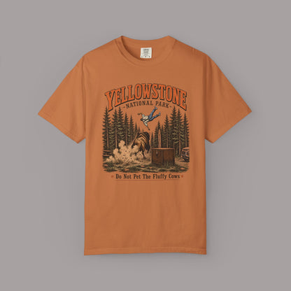 Yellowstone National Park T-Shirt — "Do Not Pet The Fluffy Cows" Vintage Wildlife Tee