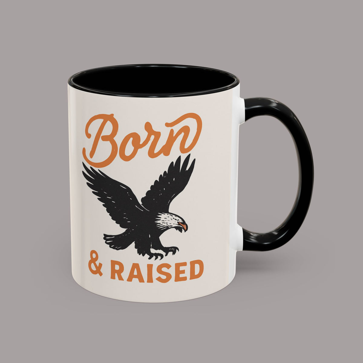 Born & Raised Eagle Coffee Mug — Patriotic Accent 11/15oz Ceramic Mug