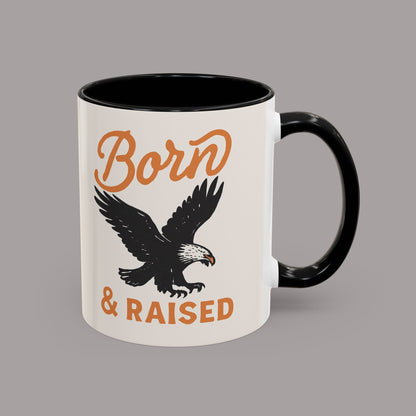 Born & Raised Eagle Coffee Mug — Patriotic Accent 11/15oz Ceramic Mug