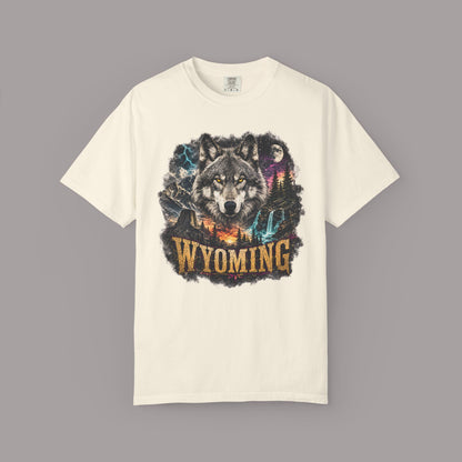 Wyoming Wolf Graphic T-Shirt — Outdoor Mountain Nature Tee