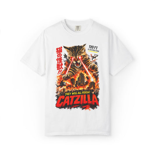 Catzilla Retro Graphic Tee T-shirt | Vintage Cat Monster Design