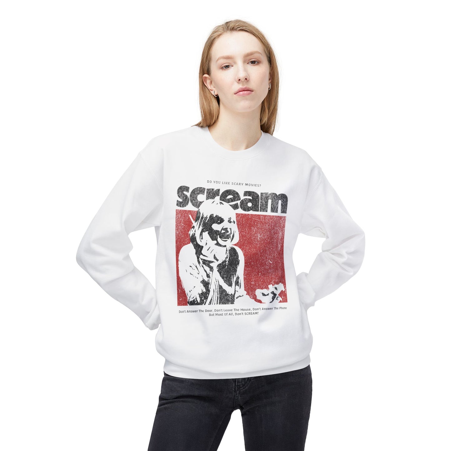 Scream Vintage Horror Sweatshirt — Retro Distressed Graphic Crewneck