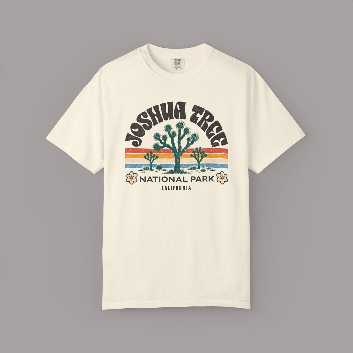 Joshua Tree National Park Graphic T-shirt | Retro Desert Sunset Design